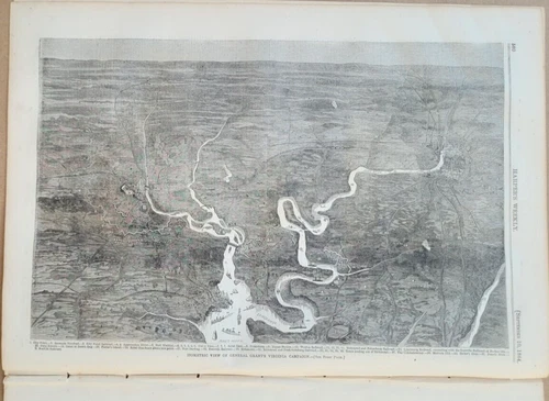 Harper's Weekly 9/10/1864 Farragut's Victory in Mobile Bay / Map View Grant's