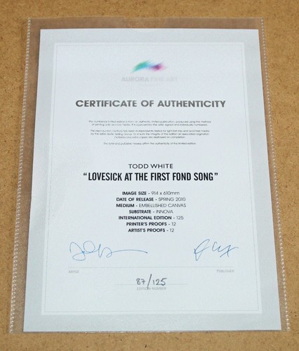 TODD WHITE (b.1969) Limited Edition Print 'Lovesick at the First Fond Song' +COA - Picture 5 of 11