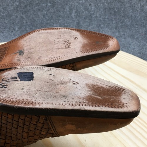 Mercanti Fiorentini Zapatos Para Hombres 8 M Mocasines Sin Cordones Cuero Marrón Hecho en Italia - Imagen 13 de 20