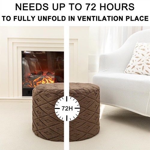 Luxurious Coffee Pouf Ottoman 20x20x14 - Versatile Foot Rest & Seating Solution - Picture 6 of 11