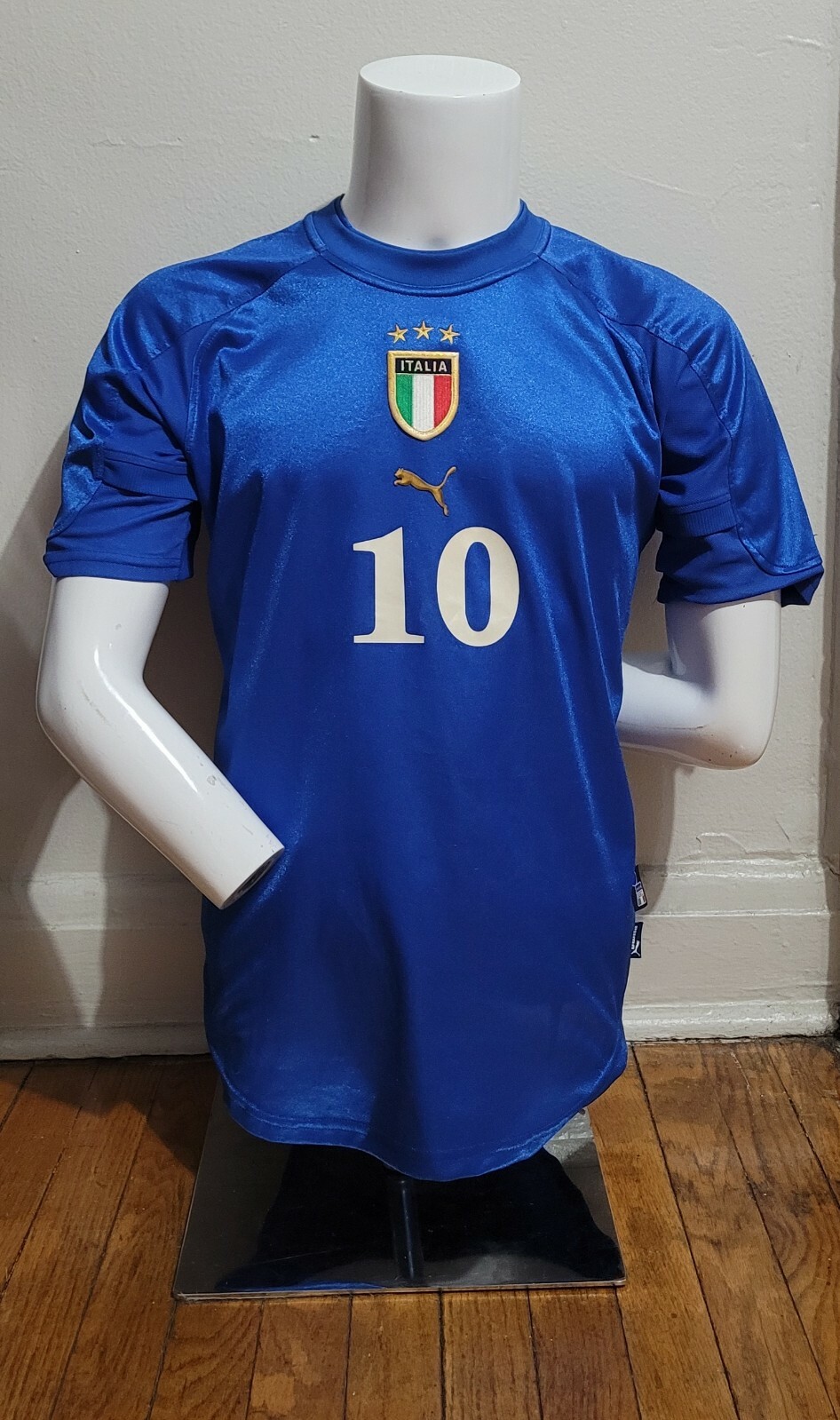 Puma S 2004-06 Italy Home Soccer Football Jersey #10 Roberto Baggio
