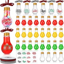 Sliner 48 Pcs Christmas Fillable Balls Drink Balls Booze Ornaments with Screw...