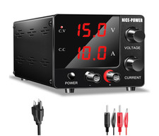 Fuente de poder DC ajustable de laboratorio 0–30 V y 0–10 A, potencia 150 W, pan