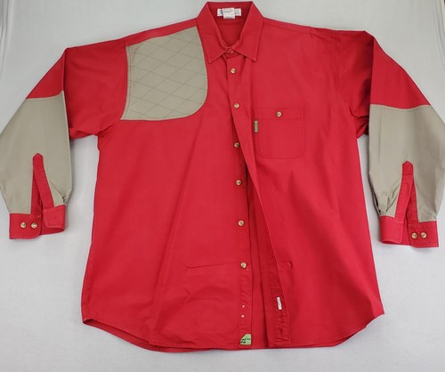 VTG Columbia Shooting Shirt Mens XL Red Brown Canvas Casual Heavy Workwear READ