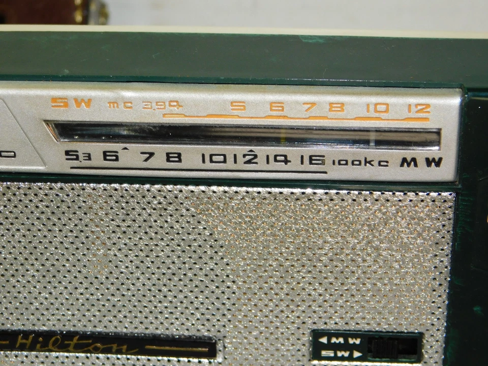Винтажный Hilton AM SW транзистор радио мрамор зеленый NTR-800 - Япония работает отлично! - Изображение 2 из 4