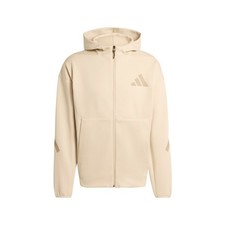 adidas Men's Beige Full Zip Hooded Hoodie w/ Pockets Size L KE4680 NWT