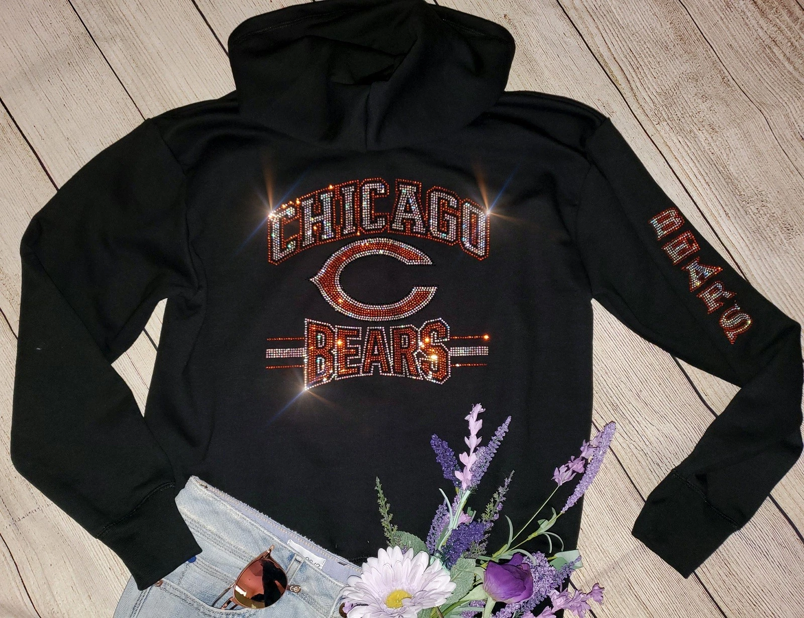 Chicago Bears Rhinestone Unisex Hoodie
