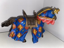 Papo Toys Blue Knight Horse Toy Figure flier de lys