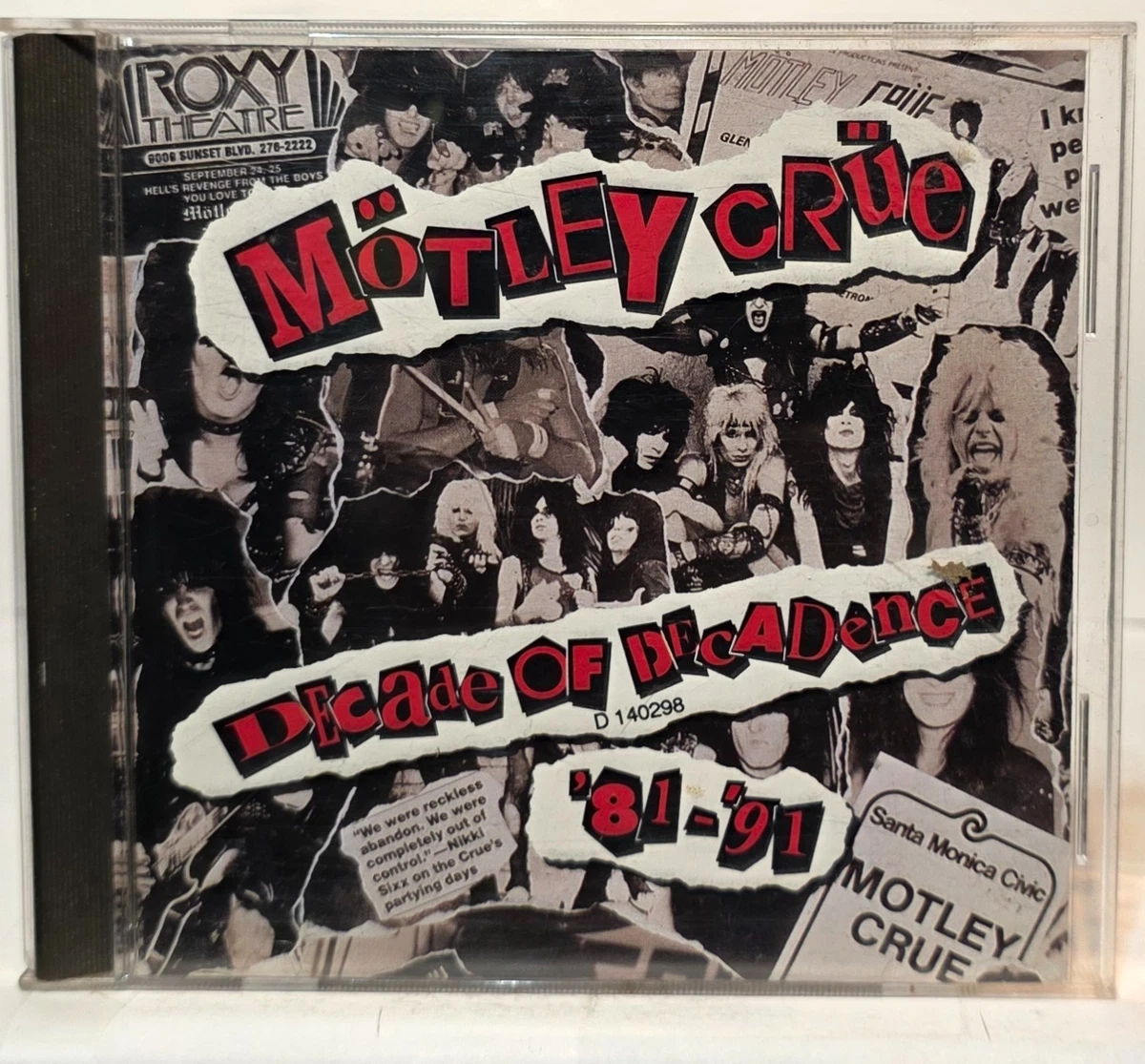 Motley Crue Decade Of Decadence for sale | eBay