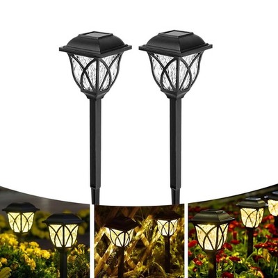 2 PCS Outdoor Solar Garden Yard Pathway Lights LED Walkway Lawn Landscape Lamps