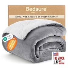 GentleSoft Sherpa Fleece Twin Blanket for Couch, Twin 60" x 80" 01 - Grey