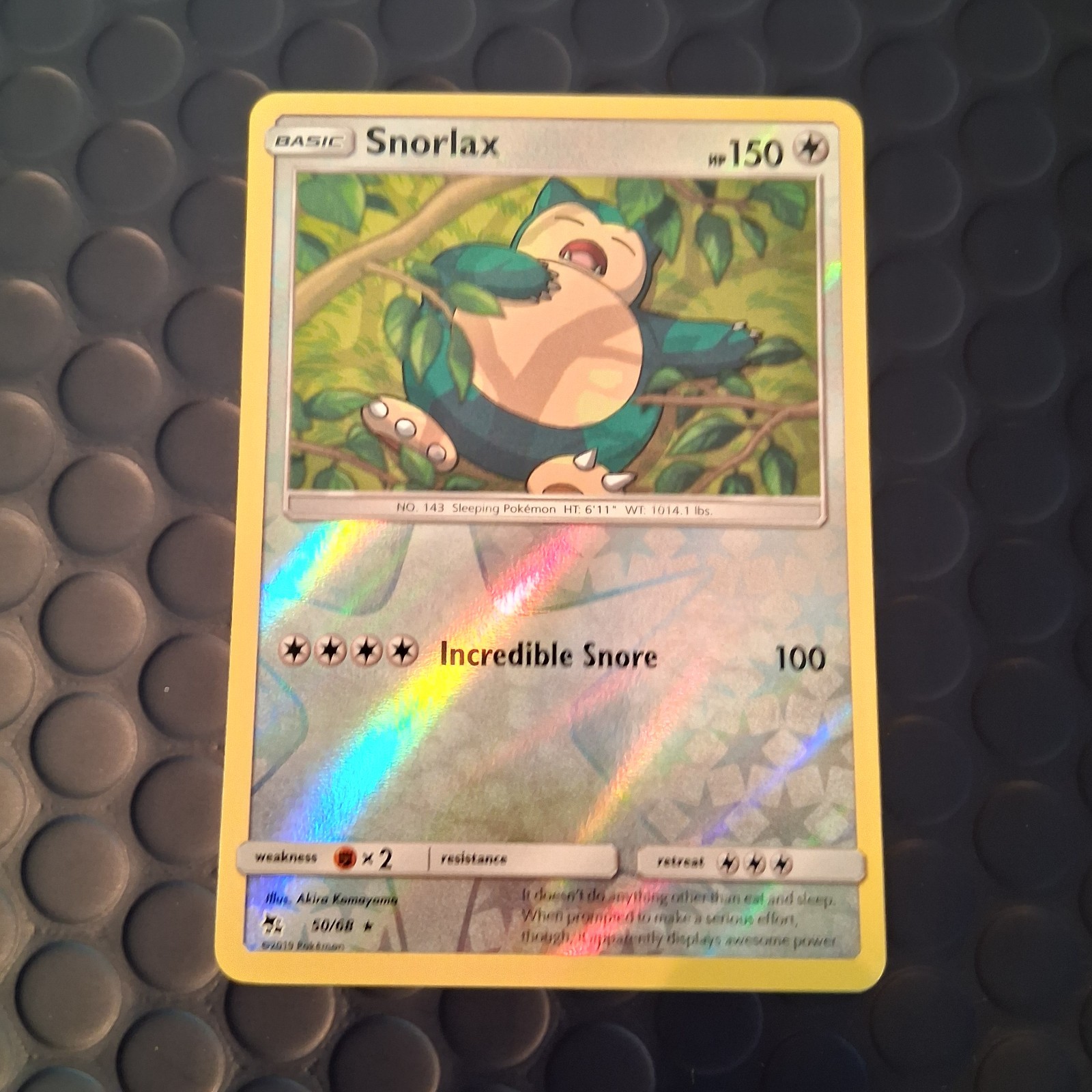 Snorlax Reverse Holo Foil - Hidden Fates 2019 50/68 - Near Mint Pokemon TCG Card