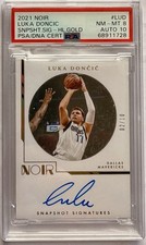 2021-22 Noir Luka Dončić Snapshot Signatures Holo Gold PSA 8 Auto 10 POP 1 🔥