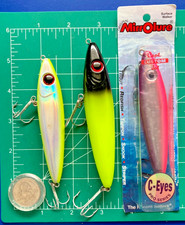Lot of 3 MirrOlure Lures "The Record Setters" Surface Walker TOPWATER RATTLERS