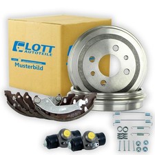 2 Bremstrommeln + Bremsbacken + 2 Radbremszylinder + Zubehör für Peugeot 206+ T3