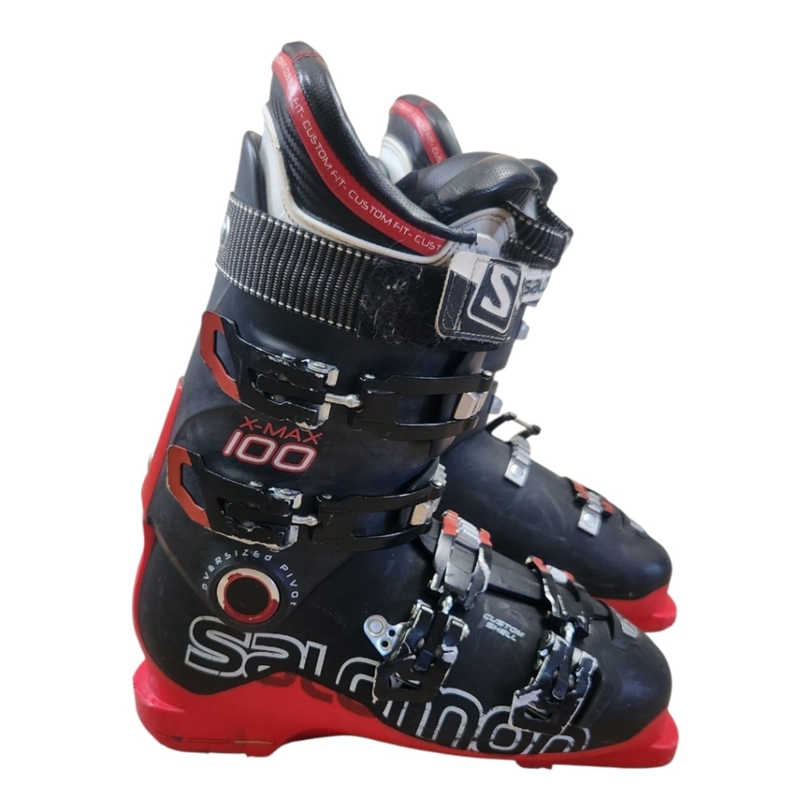 Scarponi da sci Salomon X Max 100 27 5 nero rosso usati supporto sci montagna avanzato