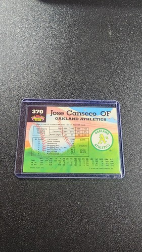 1992 Topps Stadium Club - Members Choice Jose Canseco #370 - Picture 2 of 2