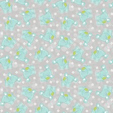 Nursery Baby Fabric Sweet Safari Blue Elephant Toss Gray Studio E YARD