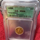 U.S. Mint 1994 $5 Gold Eagle 1/10 oz ICG MS68 Certified Coin