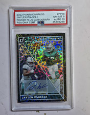 Panini Donruss 2022 Jaylen Waddle Dolphins Power Plus PP-18 /99 Auto PSA 8/10