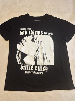 Billie Eilish Happier Than Ever T Shirt Large Black I Want To Do Bad Things To U