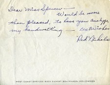 RED NICHOLS - AUTOGRAPH LETTER SIGNED CO-SIGNED BY: MILTON H. BERGER