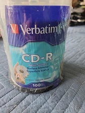 VERBATIM 700MB 52X CD-R White Surface Media Disc Blank CD ‘s 100 Pack SEALED NEW