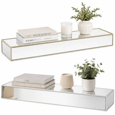 1/2 Stück Schwebendes Wandregal Spiegel Vitrine Montage Aufbewahrung Regale Regal Set