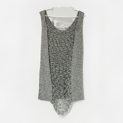 Hem & Thread Women s Size L Gray Knit Sweater Top Blouse Open Back Sleeveless