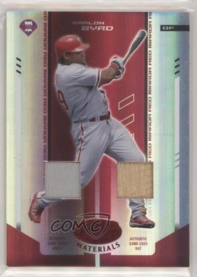 2004 Leaf Certified Materials Red Mirror Combo Relics /250 Marlon Byrd #135 0v1