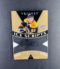 2012-13 Upper Deck Trilogy Brad Marchand Ice Scripts On Card Autograph #IS-BM
