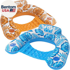 Inflatable Pool Float Chair - 2 Pack Pool Floaties Chair Floats Loungers for Swi