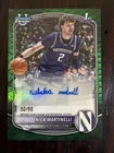 2025-26 Bowman Basketball Chrome Nick Martinelli Green Auto /99 Northwestern