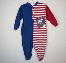 Vintage Carter  s Baby Sleeper 18M Pajamas 90s Primary Colors Pjs 23-26 Lbs