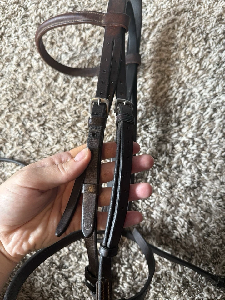 Lanceros talla caballo cuero marrón escolarización brida inglesa (sin riendas) Foto 3 de 4