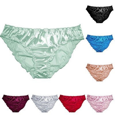 Damen Seide Satin Slip Höschen Dessous Unterwäsche Unterhose Bikinis Z