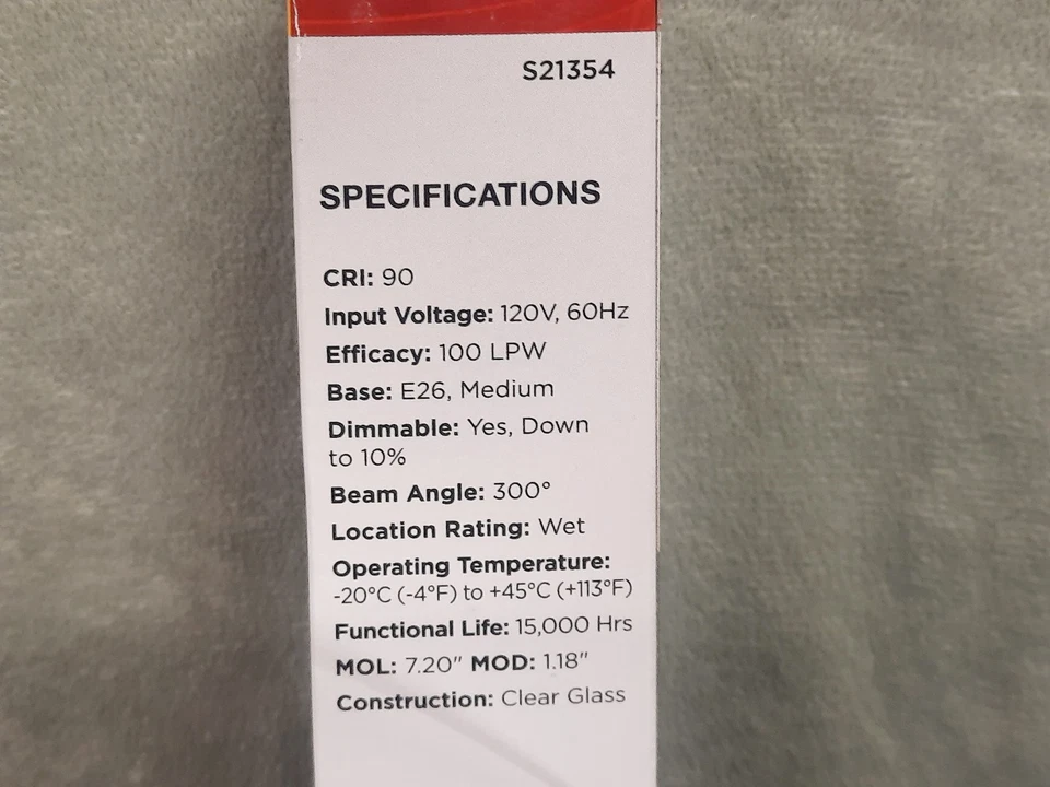 Satco Tubular T9 Warm White 2700K 8W 60W Replacement Bulb S21354 *NEW* - Image 4 of 4