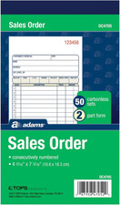 Sales Order Book, 2-Part, Carbonless, White/Canary, 4-3/16 X 7-3/16 Inches, 50 S