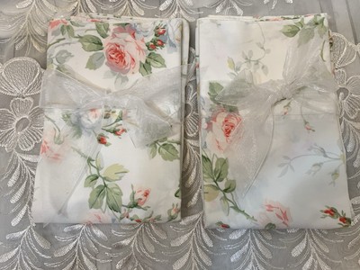Vintage Ralph Lauren Meadow Flor Roses Cotton Std Pillowcase Pair 19  X 30 