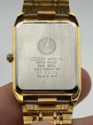 Citizen Quartz Men's Dress Watch Gold Tone Rectangle Analog Date Water Resist — photo 2