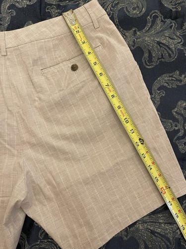 Club Monaco Men’s 34 Slim Fit Baxter Stripe 7" Chino Shorts Taupe Beige $118 - Picture 7 of 7