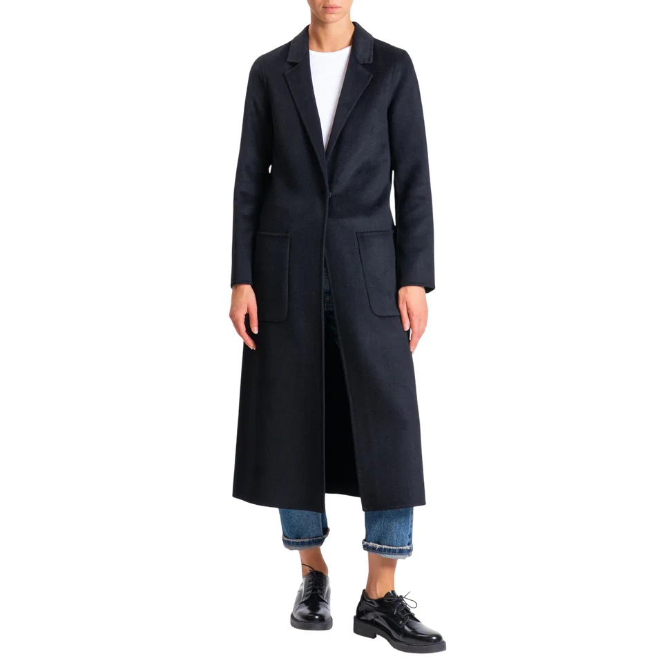 Vicolo cappotto lungo misto lana nero - Immagine 2 di 3