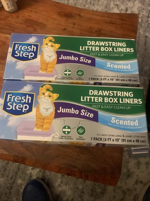 Fresh Step Drawstring Litter Box Liners Scented, Jumbo Size, 36'' x 19''