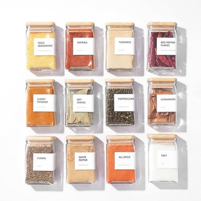 APT 1101 Glass Storage Jars with Bamboo Lid, glass canisters with airtight li...