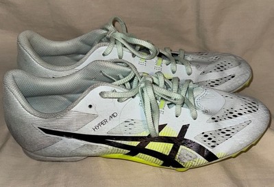 ASICS Hyper MD Track & Field Spikes Men s 10 White Black Neon Yellow Flaw
