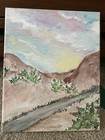 Original Impressionist Acrylic Painting Desert Road Landscape on Canvas