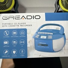 Greadio CD Player Boombox Cassette Player Combo with Bluetooth,AM/FM Radio