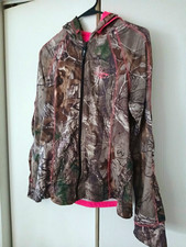 Realtree Womens Camo Full Zip Hooded Jacket Polyester Brownpink Size M