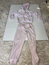 Juicy Couture Girls' Velour Hooded Jacket  Joggers Set Baby Pink Size 6
