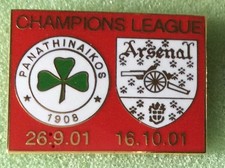 Arsenal v Panathinaikos Champions League 2001 Match Badge